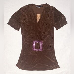 Red Fox Short Sleeved V-neck Top